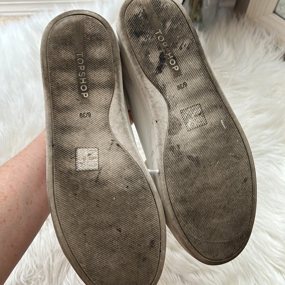 Topshop white pebbled leather COLA sneakers - Picture 7 of 11